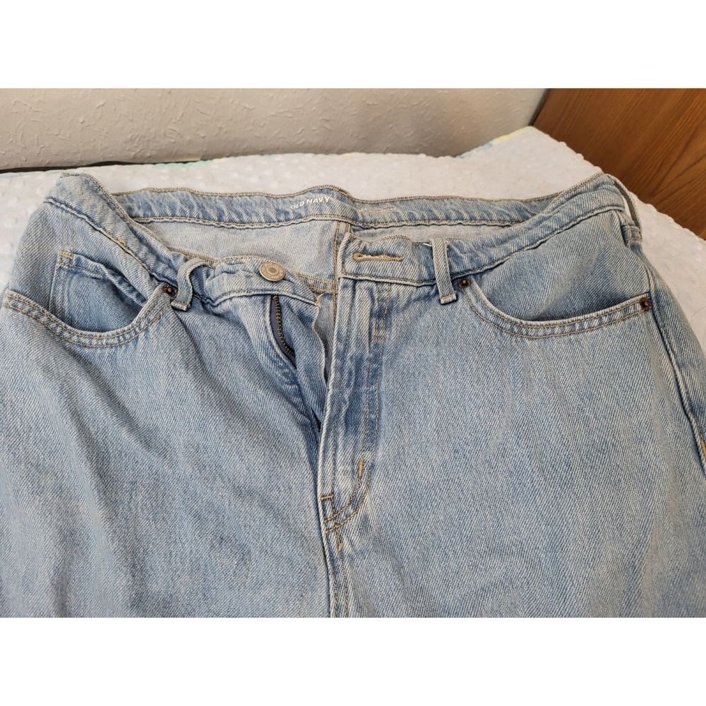 Old Navy Sky-Hi Wide Leg Cargo Jeans Light Wash Extra High Rise Womens Size 12 - Picture 3 of 10